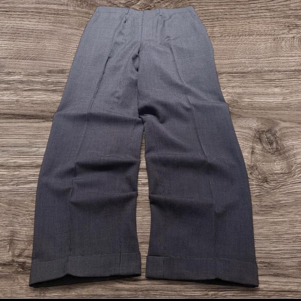 32x30 Grey Pleated Baggy Wide Leg Dress Pants Y2K Grunge Vintage